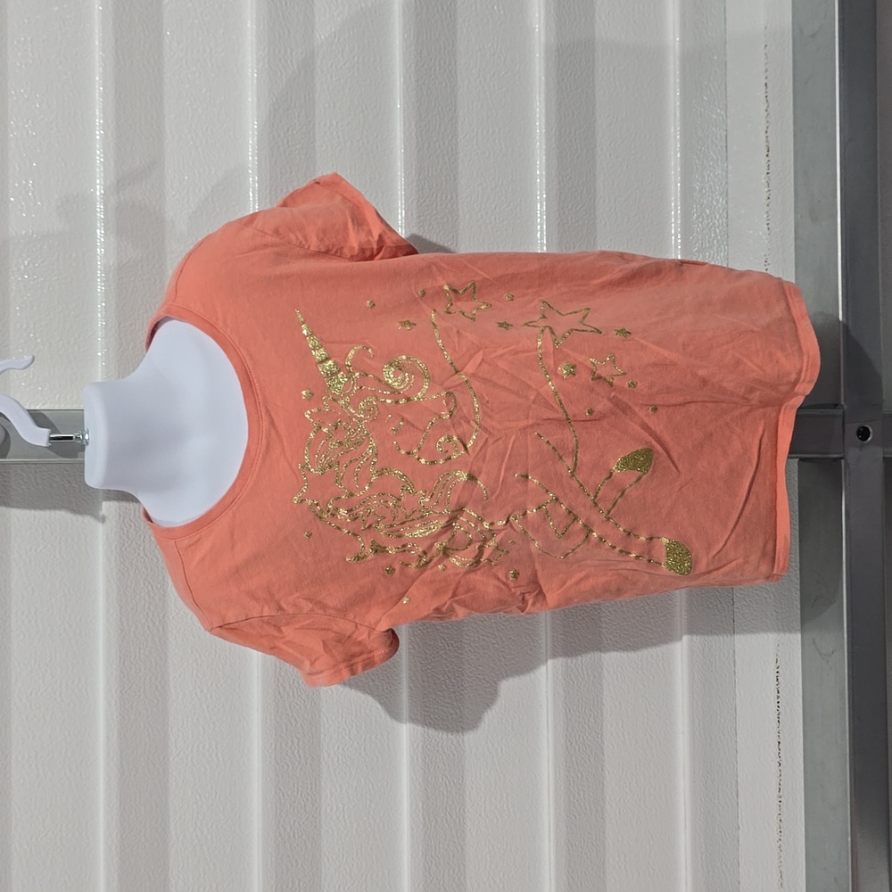 Children's Place Pink and Gold Unicorn T-shirt Size Large‎ 10/12